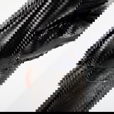 Яке бомбър MISBHV Faux Leather Puffer Bomber Jacket Black Черно | 251M427, 2