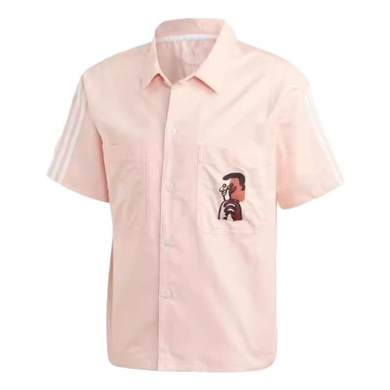 Риза adidas Originals Skateboard Short Sleeve Button-Up Shirt Розово | FM1388
