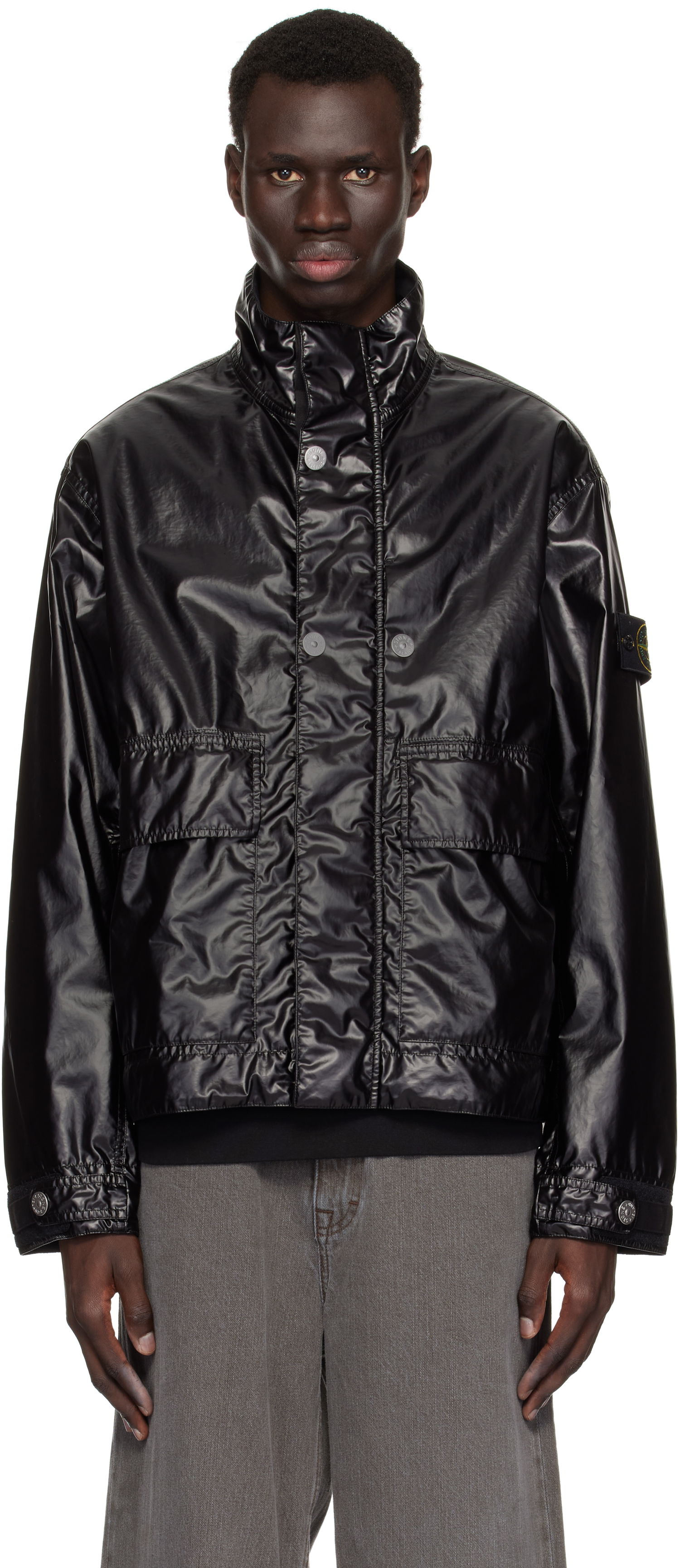 Ветровка Stone Island Stone Island Mussola Gommata-TC Jacket Черно | K1S15 4100016 S0022, 0