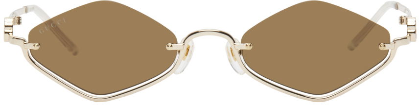 Слънчеви очила Gucci Gold Geometric Sunglasses Металик | GG1604S, 0