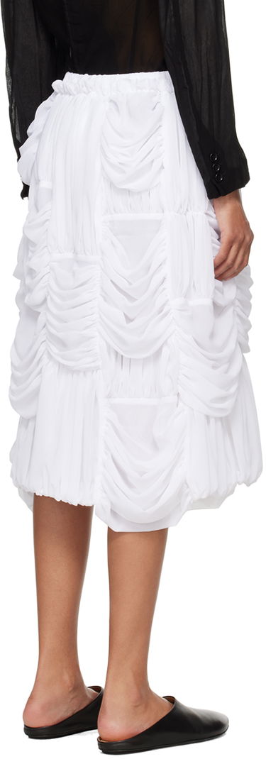 Пола Comme des Garçons Comme des Garçons Ruched Midi Skirt Бяло | RM-S016-051, 2