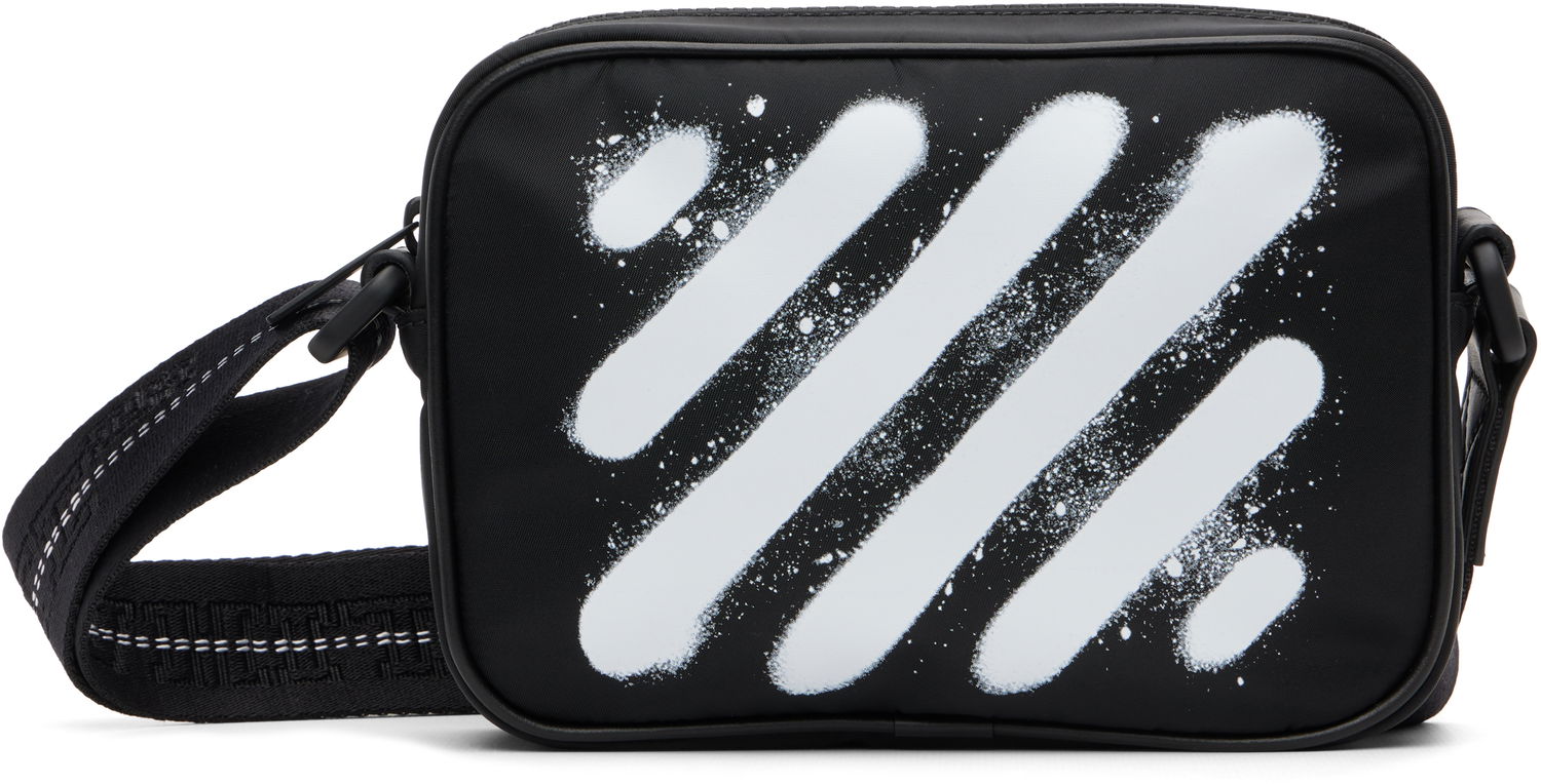 Чанта през рамо Off-White Diagonal Spray Camera Bag Черно | OMNQ099F25FAB0011001, 0