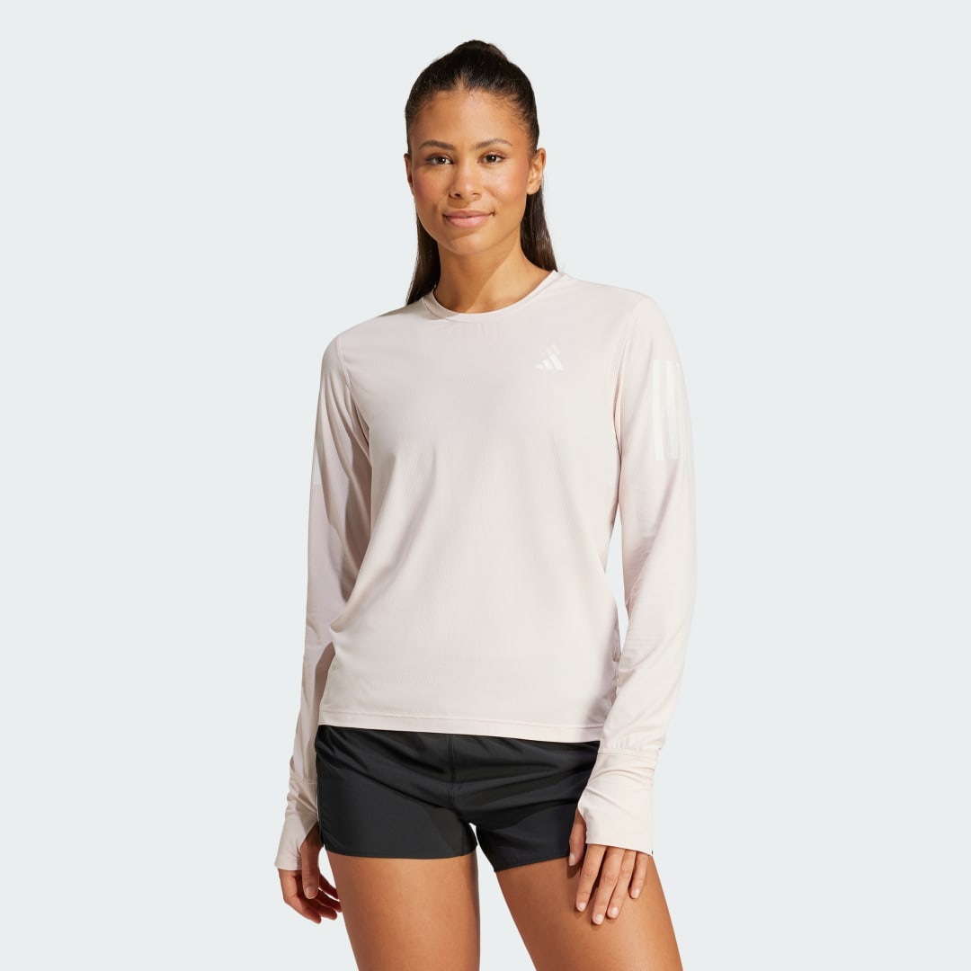 Тениска adidas Performance Own The Run Long Sleeve Бежово | IN8333, 1