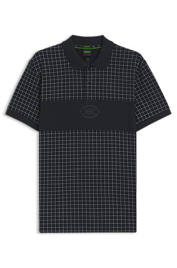 Поло тениска BOSS Regular Fit Checked Pima Cotton Polo Shirt Черно | 50544478, 0