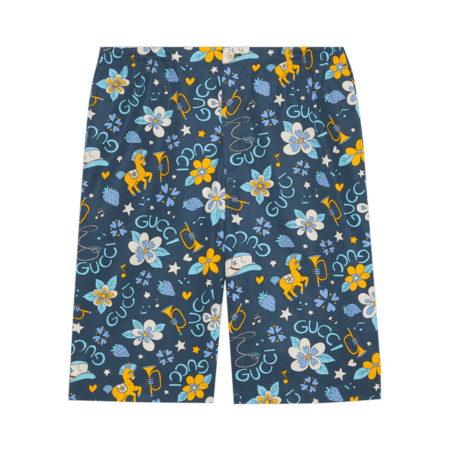 Къси панталони Gucci Flower And Pony Shorts Синьо | 672698 ZAITH 4520, 0