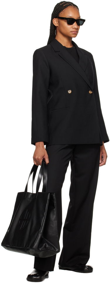 Голяма пазарска чанта Anine Bing Large Leather Tote Bag Черно | A-13-2148-005, 3