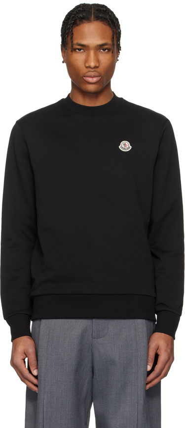Пуловер Moncler Moncler Logo Patch Cotton Sweatshirt Черно | K10918G00073809KR, 0