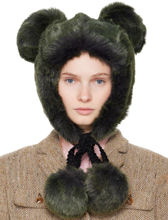 Anna Sui SSENSE Exclusive Faux Fur Teddy Bear Hat