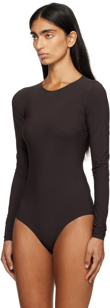 боди Maison Margiela MM6 Maison Margiela Jersey Bodysuit Кафяво | S62NA0085 S20518, 3
