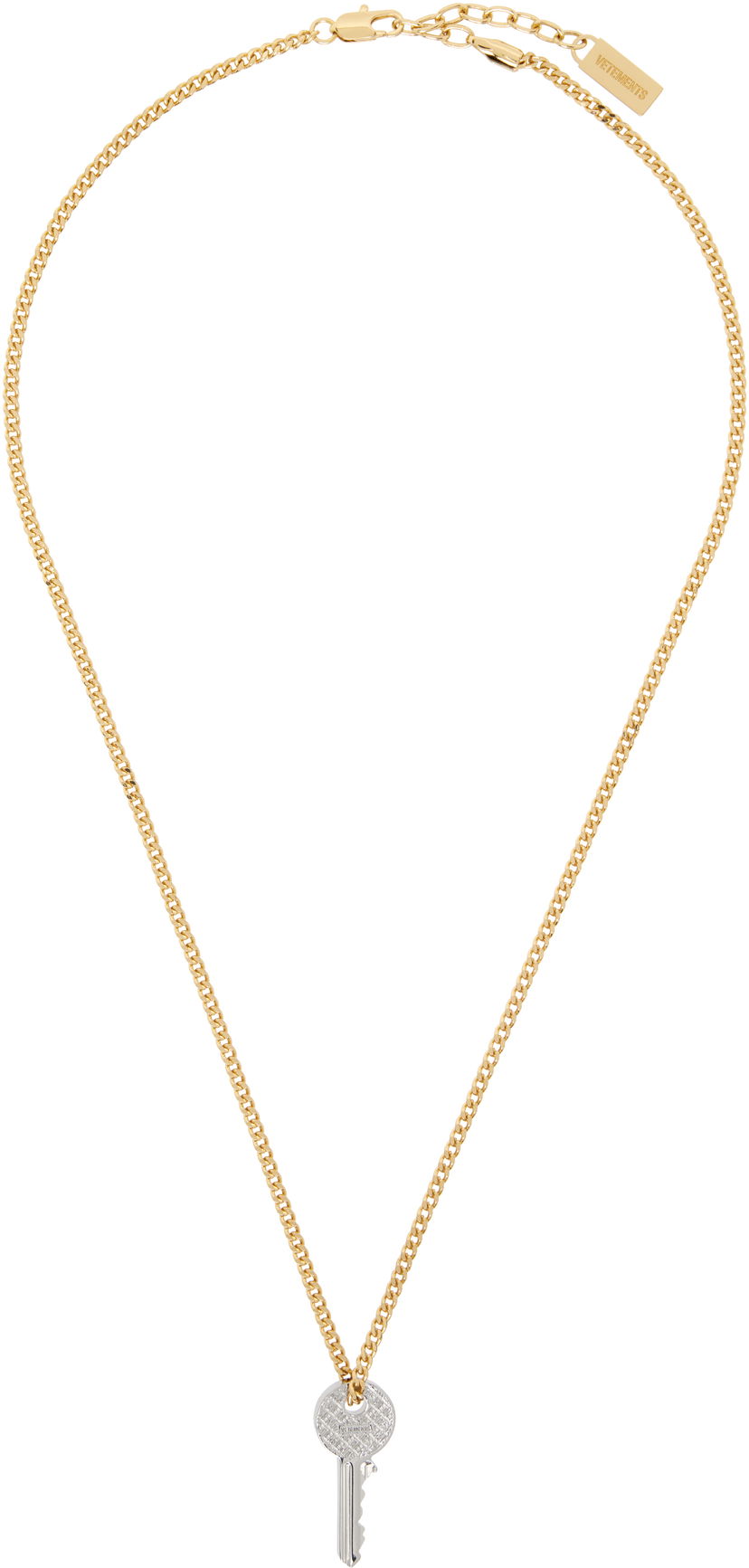 Колие VETEMENTS Vetements Gold-Tone Curb Chain Key Pendant Necklace Металик | UH76NE760SG