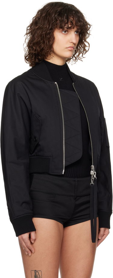 Яке бомбър Courrèges Courrèges Cropped Scuba Bomber Jacket Черно | 125CBL265PL0177, 1