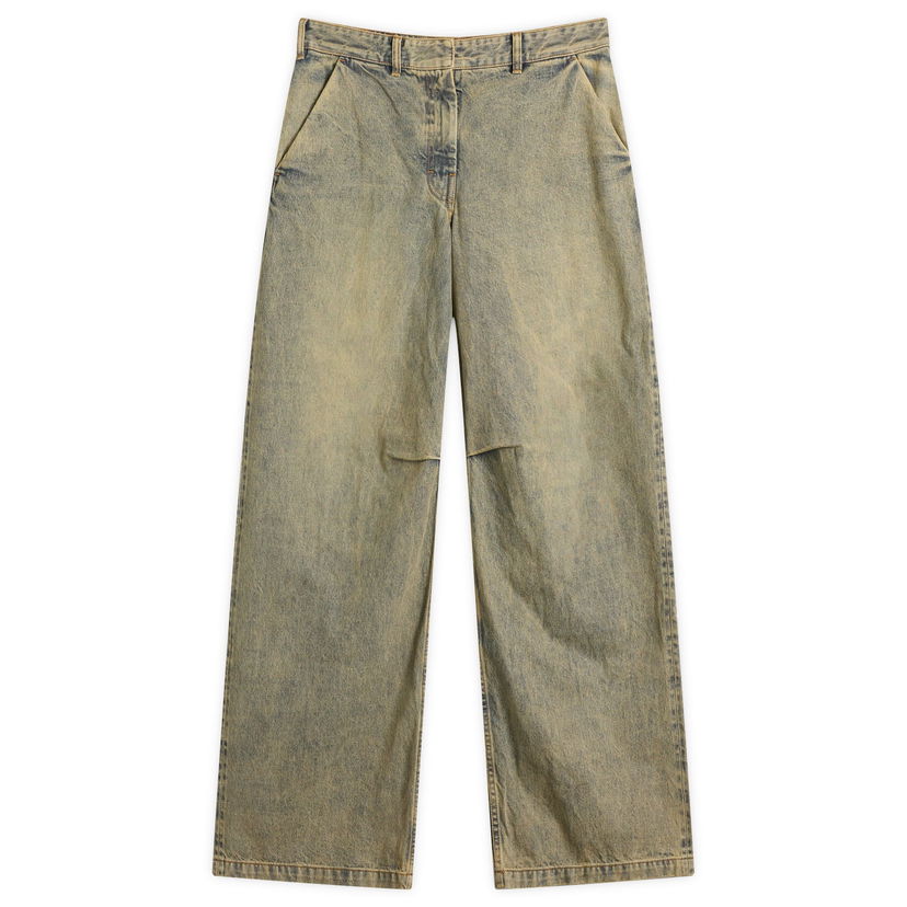 Дънки Entire Studios Dem Loose Wide-Leg Faded Knee Panel Jeans Синьо | ESW-S25-11006-SW