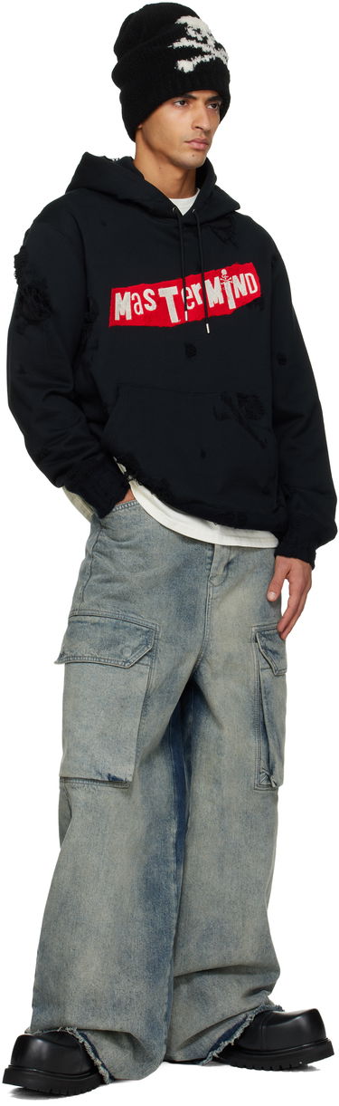 Суитчър Mastermind WORLD Distressed Hoodie Черно | MW25S15-SW008-002, 3