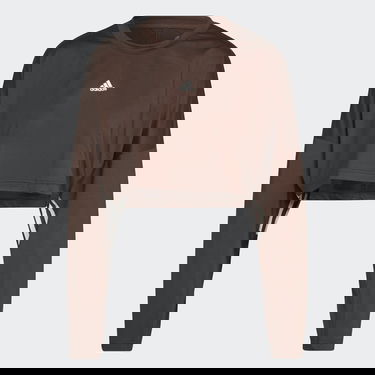 Суитчър adidas Originals Hyperglam Cut 3-Stripes Lightweight Oversized Sweat Кафяво | HM8173, 4