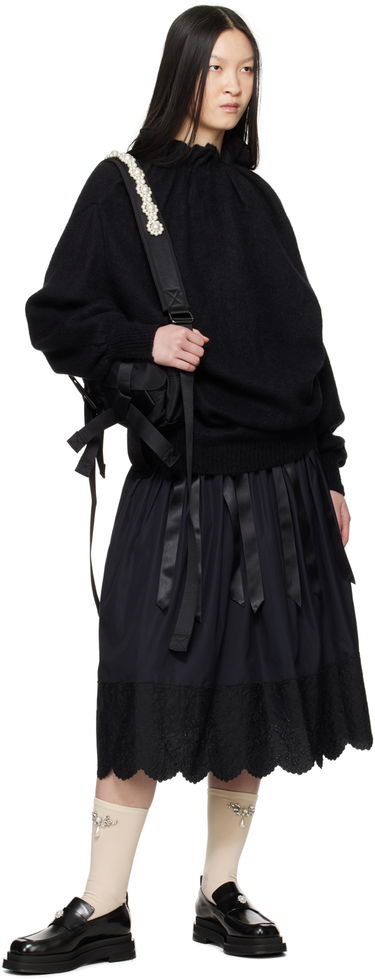 Пуловер Simone Rocha Simone Rocha Gathered Pleated Neck Sweater Черно | MIMK1 0657, 3