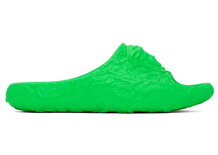 Кецове и обувки Versace Molded Barocco Pool Slide Lime Зелено | 1005746 1A07014 1GE9 70035, 0