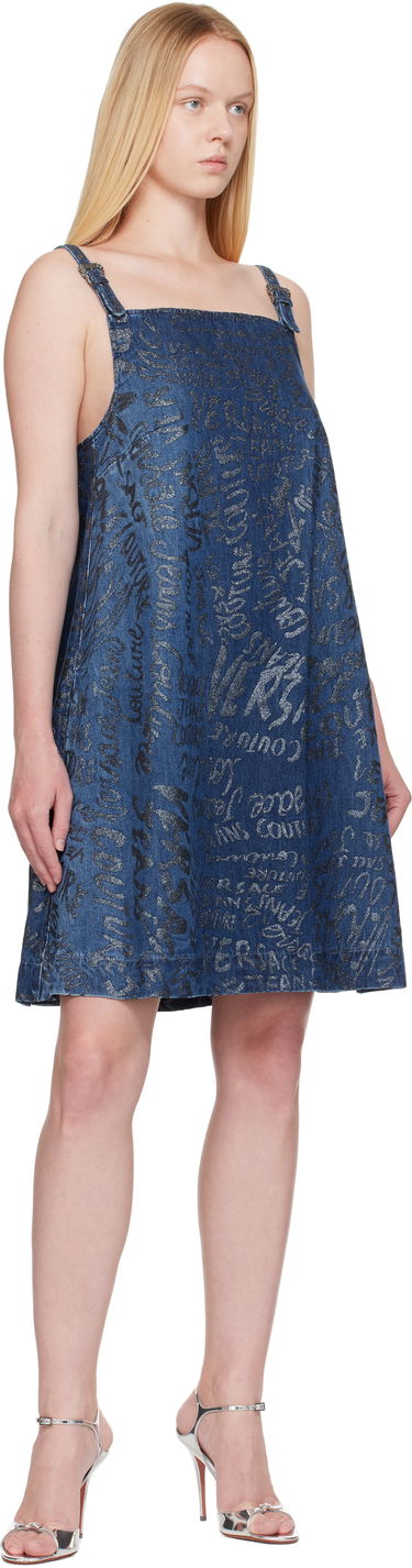 Pокля Versace Versace Jeans Couture Glitter Finish Denim Mini Dress Синьо | E78HAO95G_EDS025LF1, 3