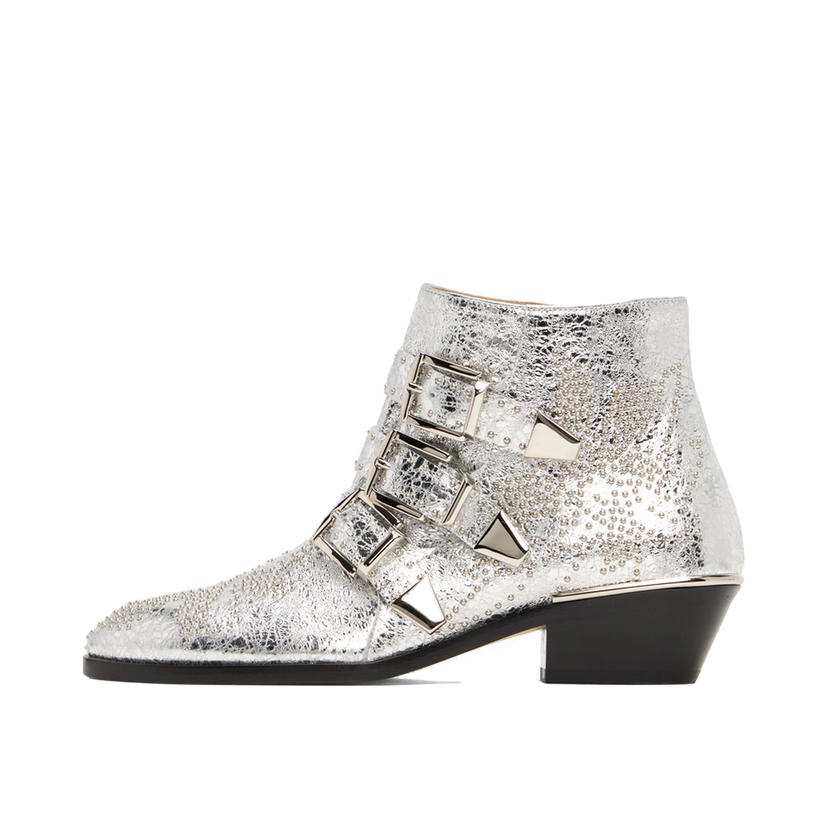 Кецове и обувки CHLOÉ Metallic Leather Ankle Boots With Buckle Металик | CHC23U134DV