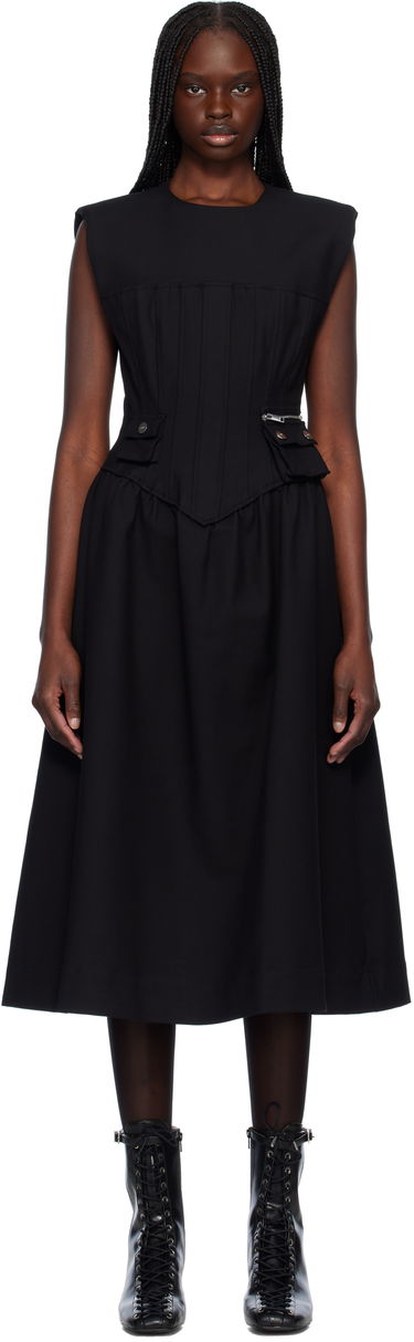Pокля GANNI Ganni Corset Midi Dress Черно | W0390, 0