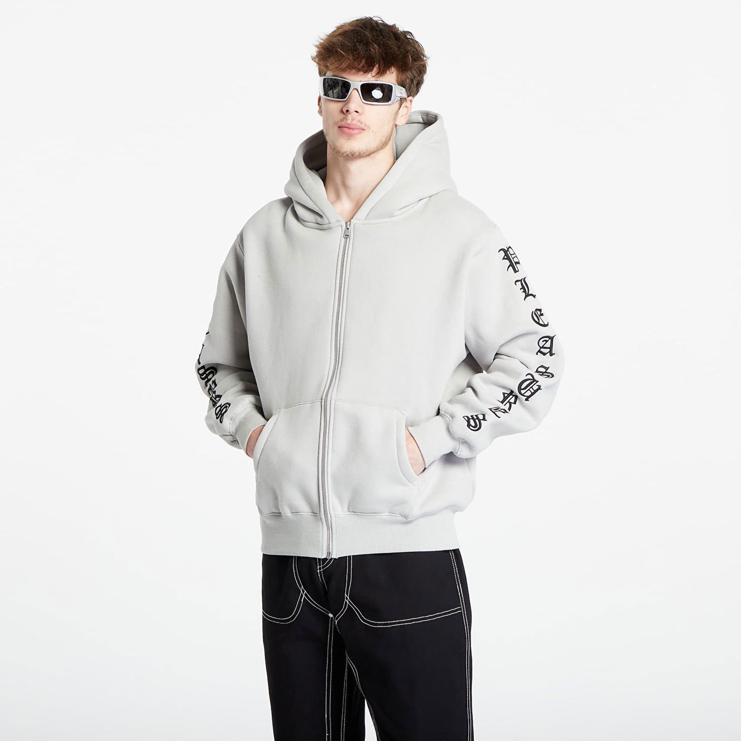 Суитчър Pleasures Zip Up Hoodie Бяло | P23W038 GREY, 0
