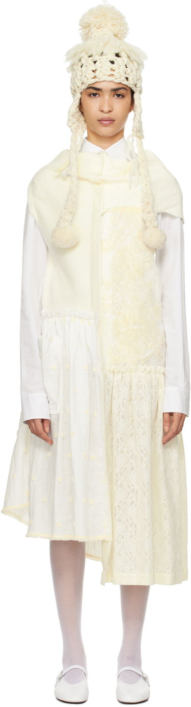 Pокля Comme des Garçons Comme Des Garçons Paneled Midi Dress Бяло | TN-O004-051, 0
