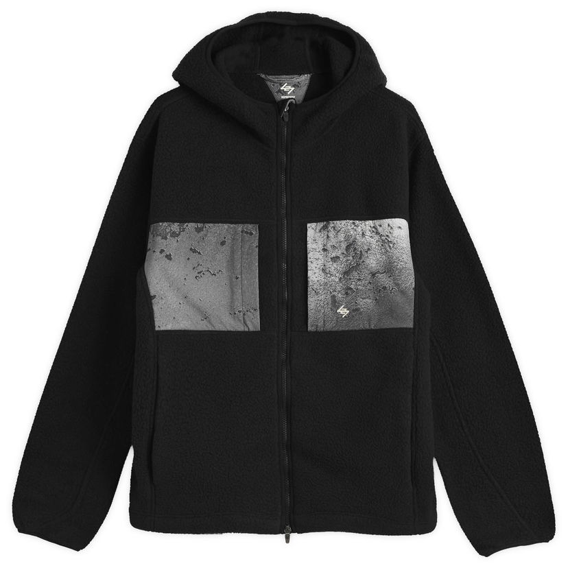 Суитчър Represent Clo 247 Borg Fleece Hooded Full-Zip Jacket with Textured Chest Pockets Черно | 247M100015-01