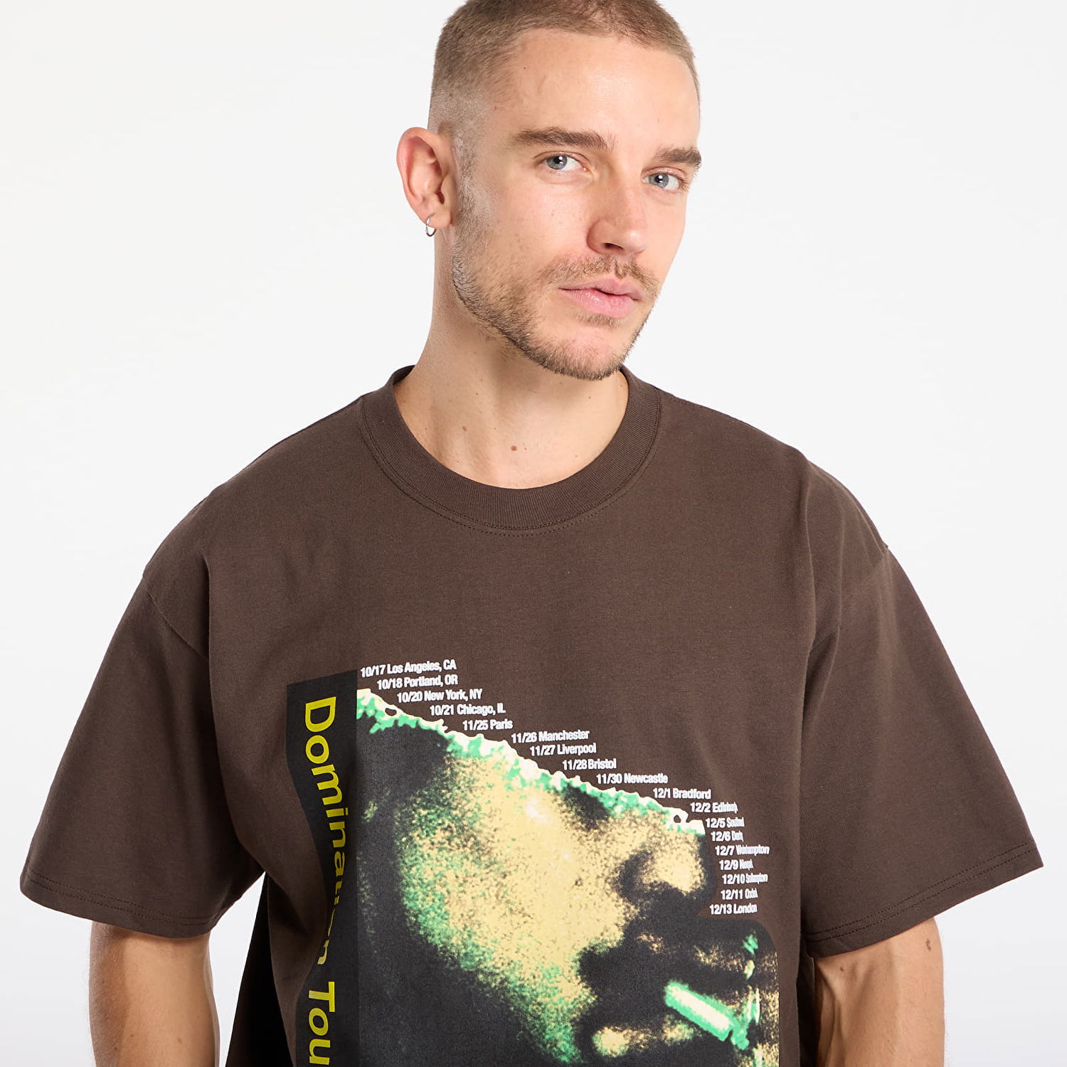 Тениска Pleasures Domination T-Shirt Кафяво | P25F070-BROWN, 1