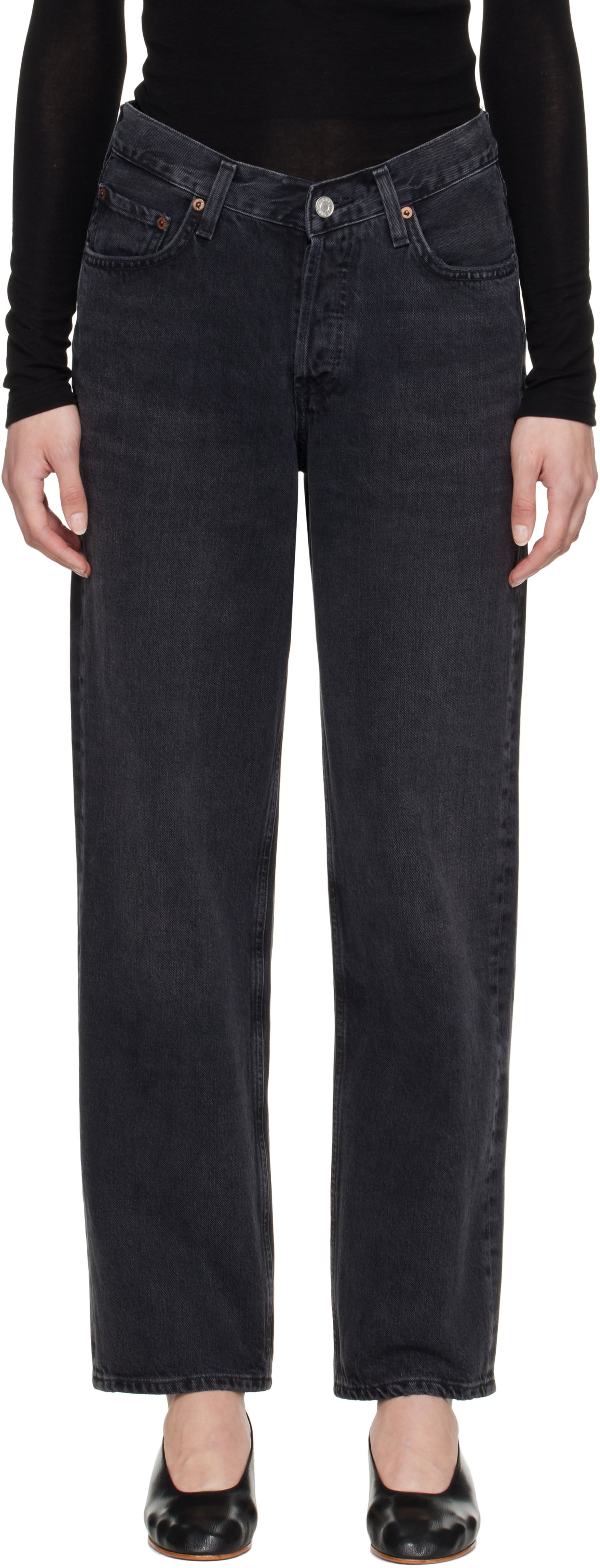 Дънки AGOLDE AGOLDE V-Waist Baggy Jeans Черно | A208-1157, 0