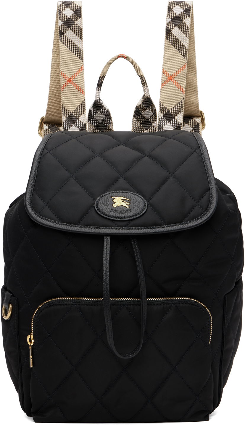Раница Burberry Burberry Horseshoe Quilted Backpack Черно | 8114394