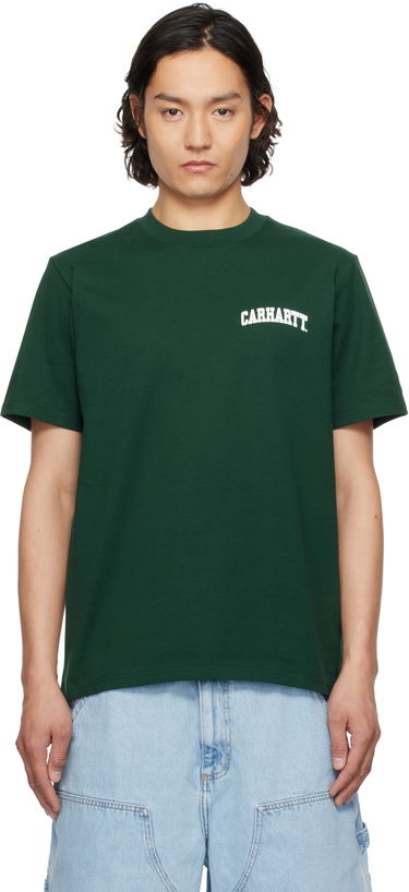 Тениска Carhartt WIP Short Sleeve University Script T-Shirt Зелено | I034852, 0