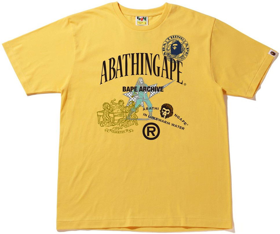 Тениска BAPE A Bathing Ape Archive Graphic #1 T-Shirt XL Жълто | 001TEI201013F-YEL, 0