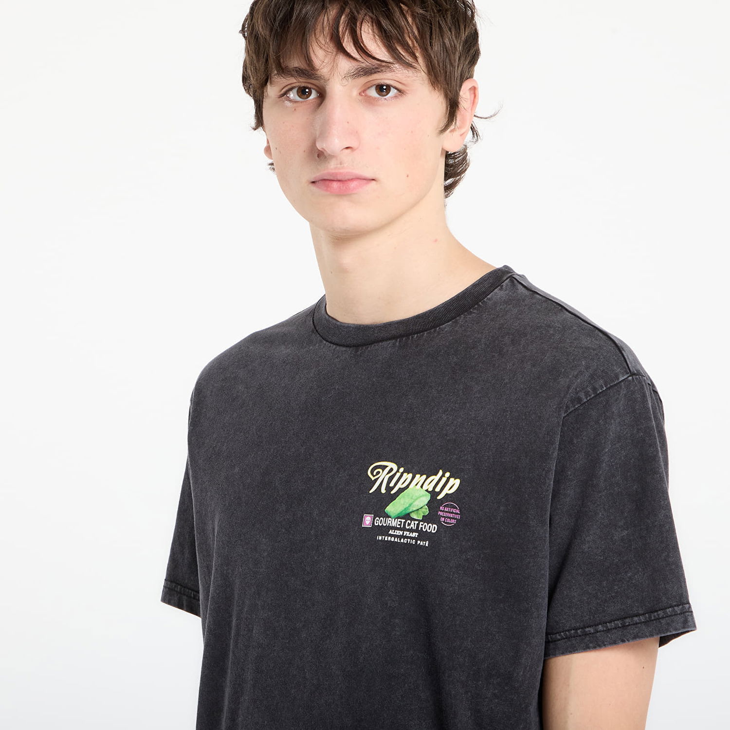 Тениска RIPNDIP Gourmet Cat Food T-shirt Vintage Wash Черно | RNDHOL25138, 1
