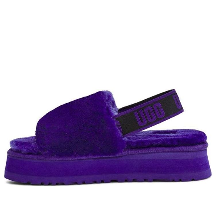 Кецове и обувки UGG Disco Slide Furry Platform Sandals Лилаво | 1112258-VNGH