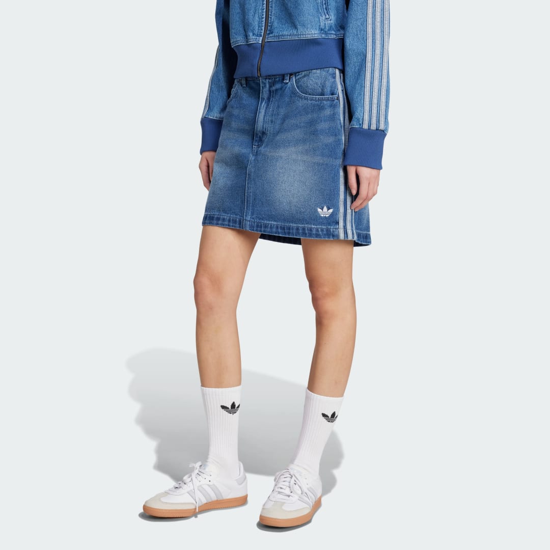 Пола adidas Performance Adicolor Denim Mini Skirt Синьо | JW2649, 0