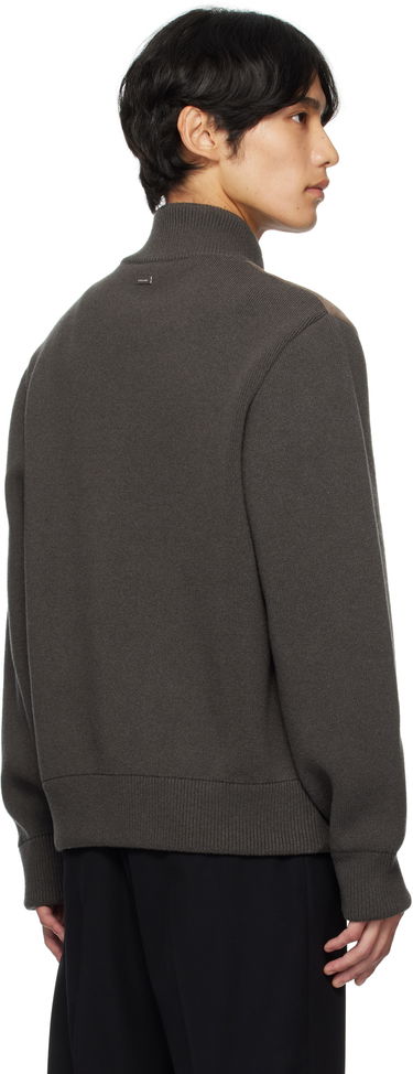 Яке FERRAGAMO Ferragamo Suede and Knit Panel Jacket Сиво | 785964, 2