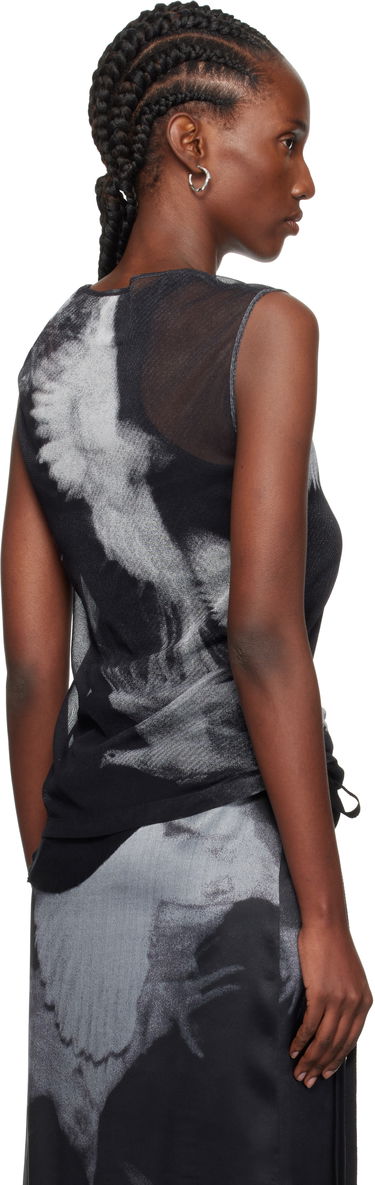 Потник Ann Demeulemeester Ann Demeulemeester Doves Printed Tulle Tank Top Черно | 2520-W-JTO05-FA657-D0097, 2