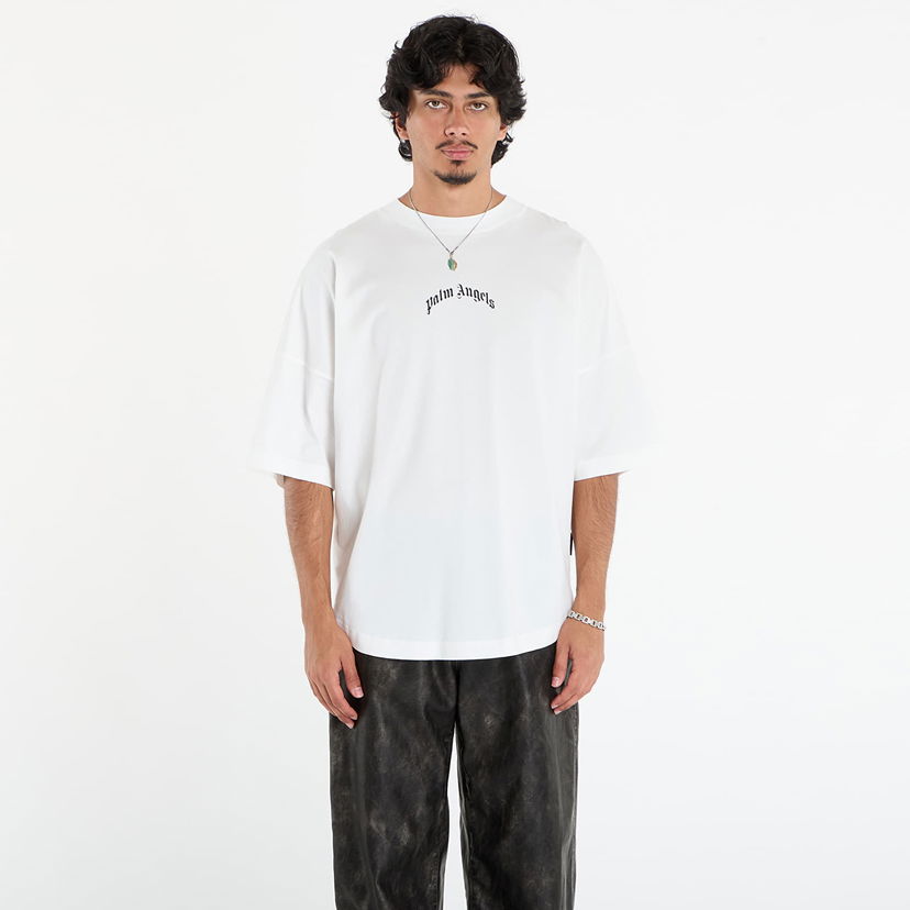 Тениска Palm Angels Palm Angels Back Curved Logo Over Tee Бяло | PMAA10BF25JER0010310
