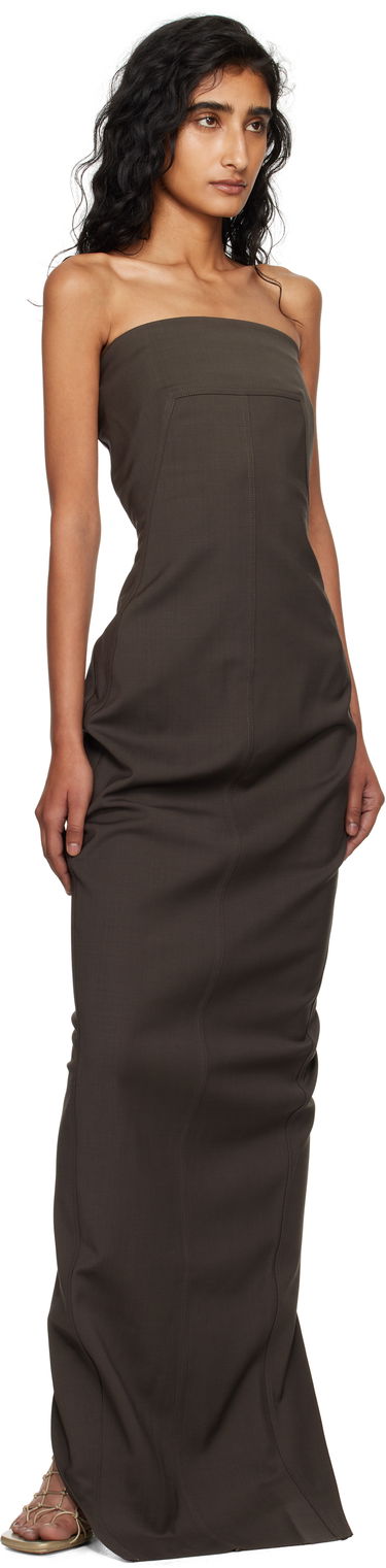 Pокля Rick Owens Rick Owens Concordians Bustier Maxi Dress Кафяво | RP02E4524 WST, 3