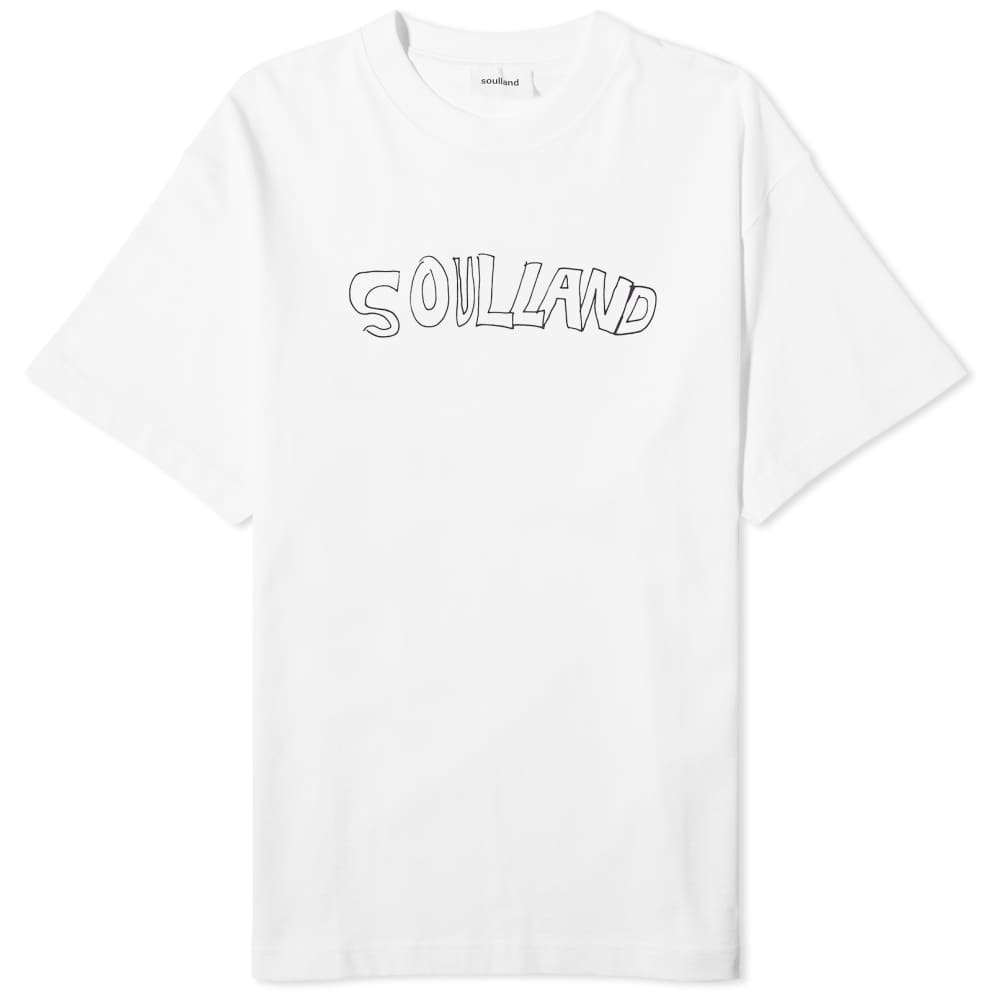 Тениска Soulland Kai Roberta Logo T-Shirt Бяло | 41080-1063-WHT, 0