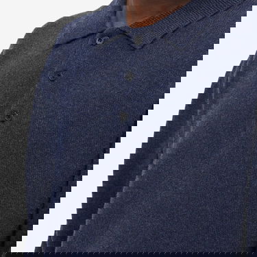 Пуловер BEAMS Plus Knit Polo Shirt, Size Large Тъмно синьо | 3812-0004-103-79, 5