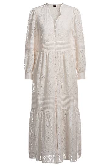 Cotton Broderie Pleated Dress