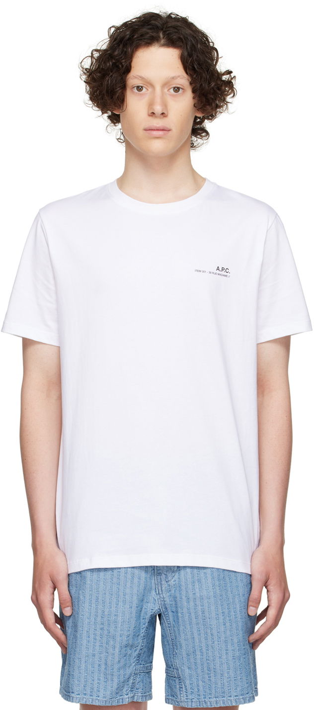 Тениска A.P.C. White Cotton Бяло | COEOP-H26904, 0