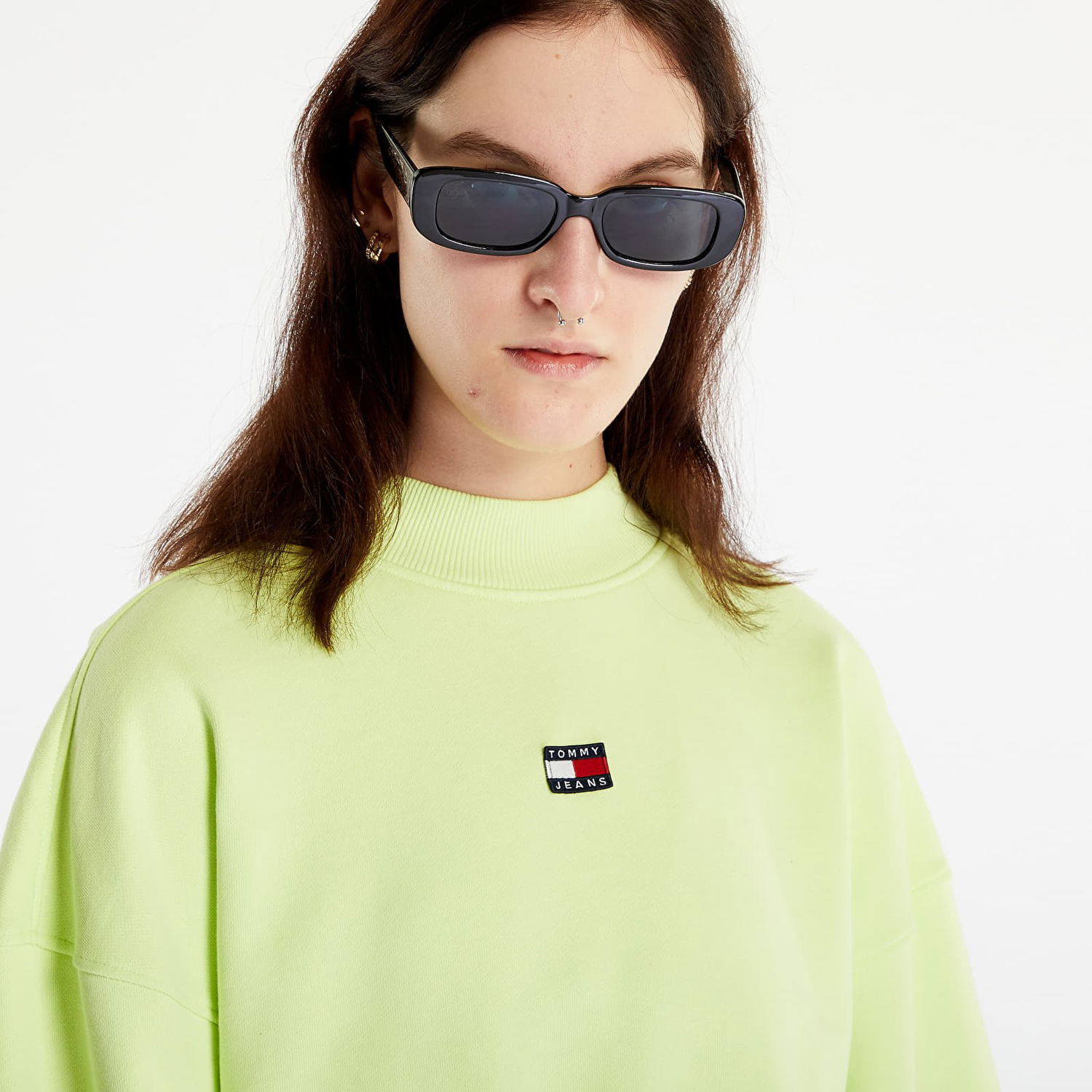 Суитчър Tommy Hilfiger Boxy Crop Xs Badge Hoodie Зелено | DW0DW15415 MSA, 1