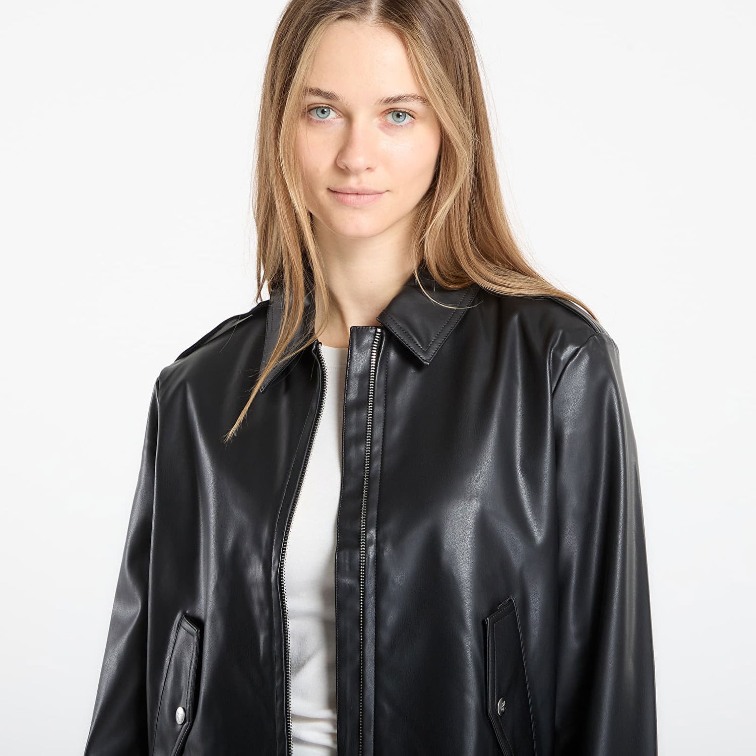 Яке CALVIN KLEIN Leather Moto Jacket Черно | LV047E501G UB1, 1