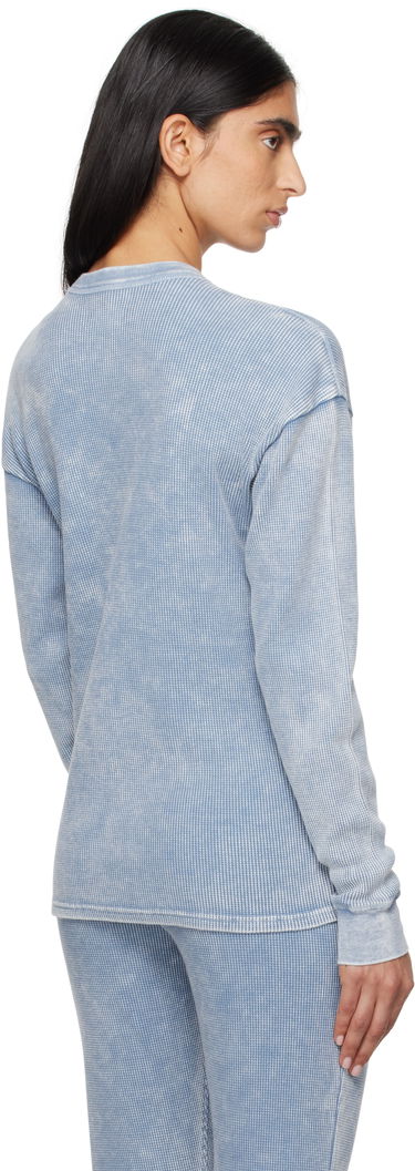 Пуловер Alexander Wang Alexander Wang Long Sleeve Waffle Knit T-shirt Синьо | UC4221611W, 2