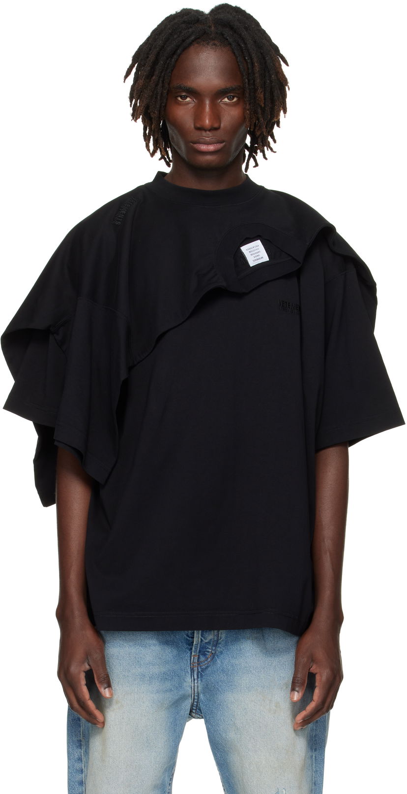 Тениска VETEMENTS VETEMENTS Double Layered T-Shirt Черно | UH76TR400B