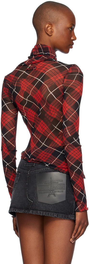Риза Jean Paul Gaultier Distorted Tartan Long Sleeve Top Червено | 24/31-F-TO203-T568-300001, 2