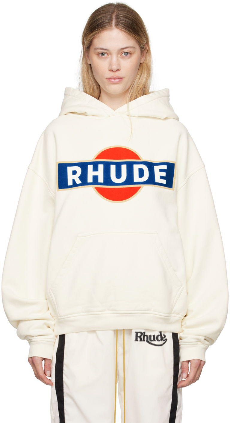 Суитчър Rhude Vintage Racer Hoodie Бяло | RHPF24HO02012, 0