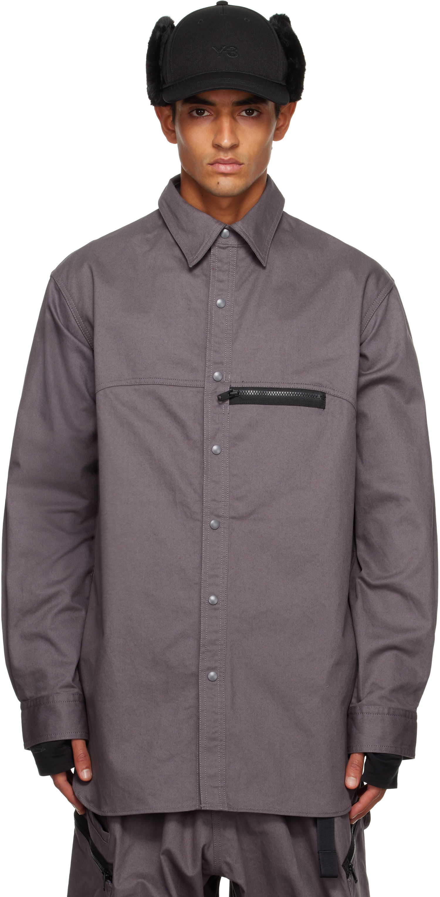 Риза Y-3 Y-3 Twill Shirt Сиво | KB2079, 0