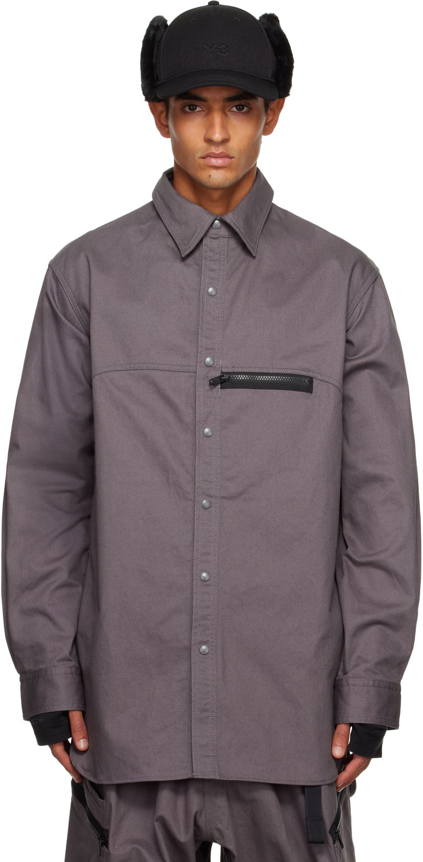 Риза Y-3 Y-3 Twill Shirt Сиво | KB2079